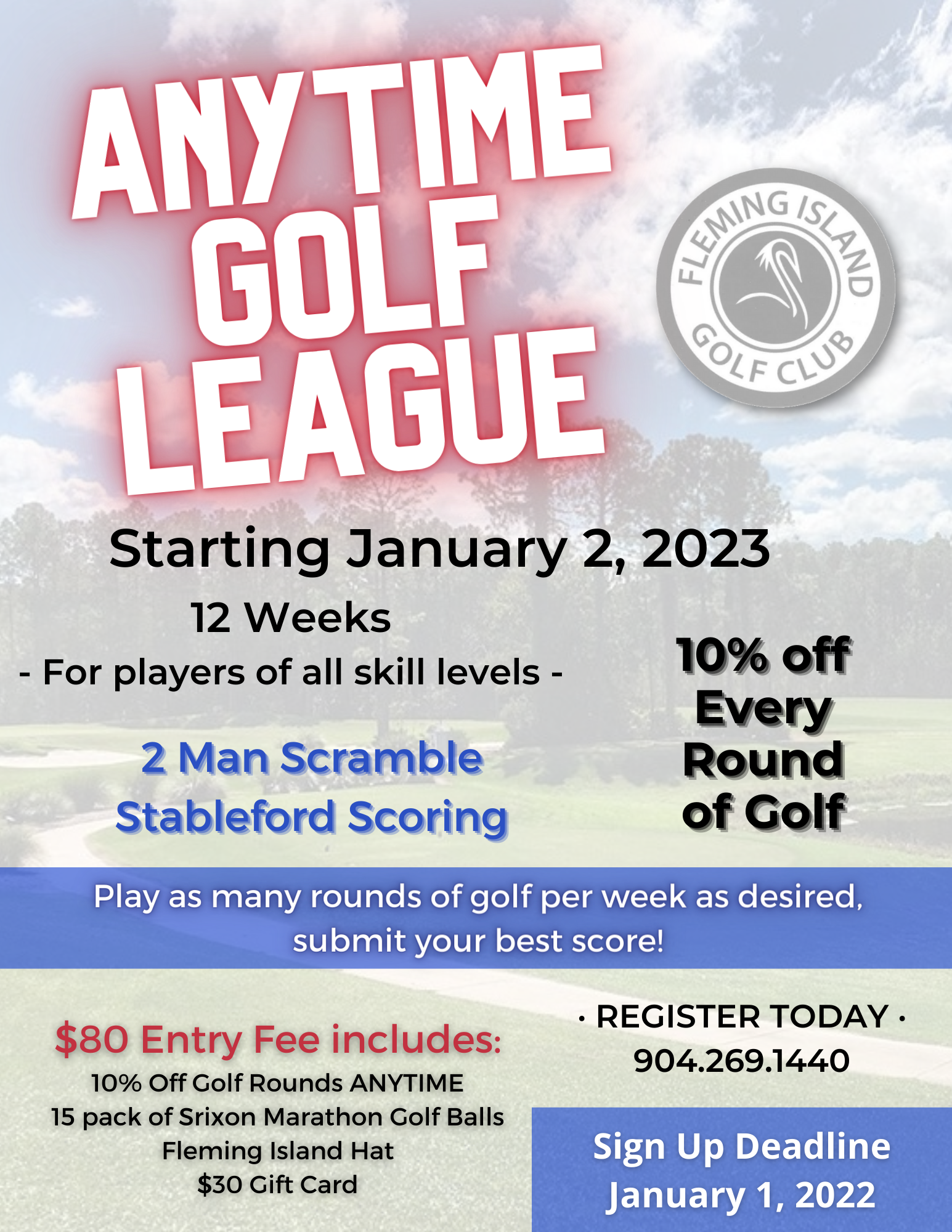 Fleming Island Anytime Golf League Flyer 1